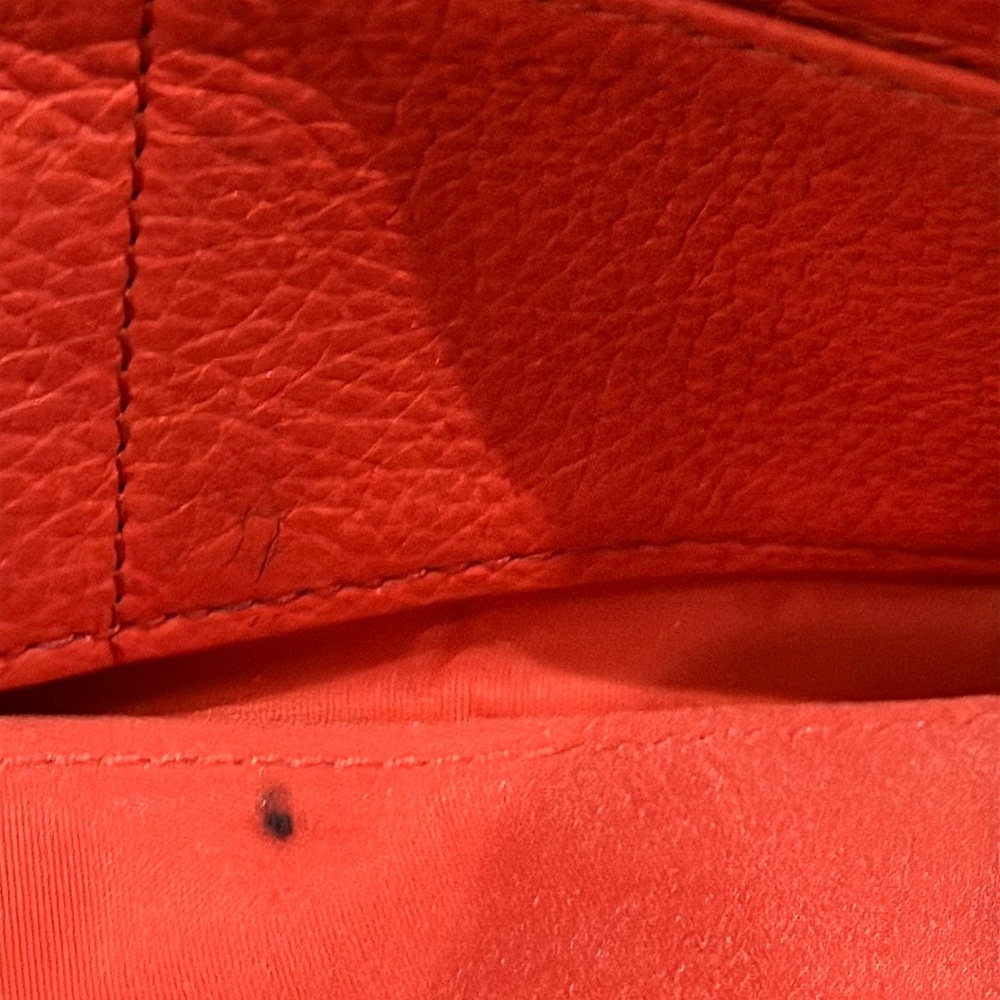 Authentic Tory Burch Wallet & Cosmetics Pouch BUNDLE in Red, Soft Pebble Leather - Picture 12 of 16